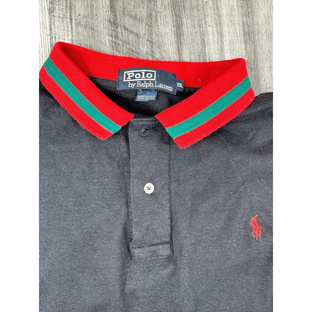 Polo Ralph Lauren Vintage Black Long Sleeve XXL Polo